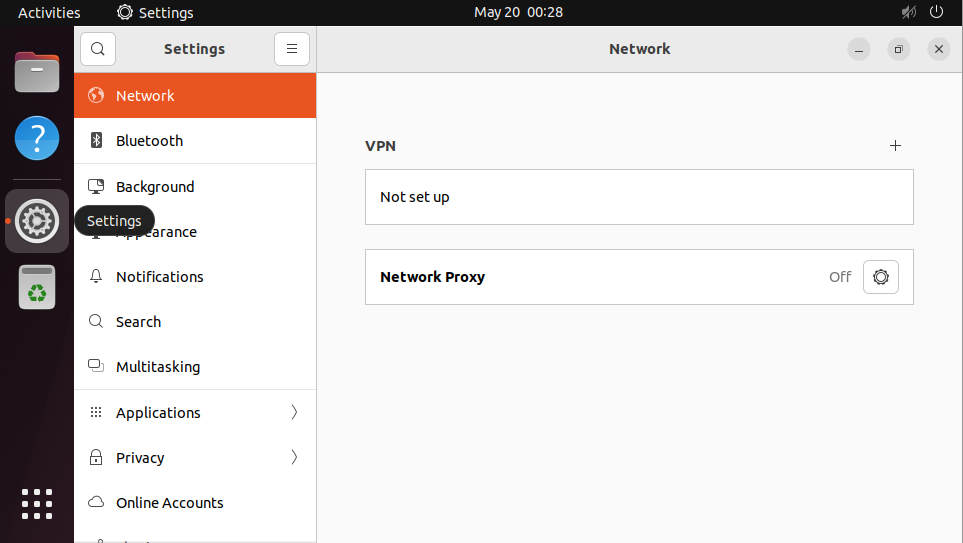 OpenVPN network settings